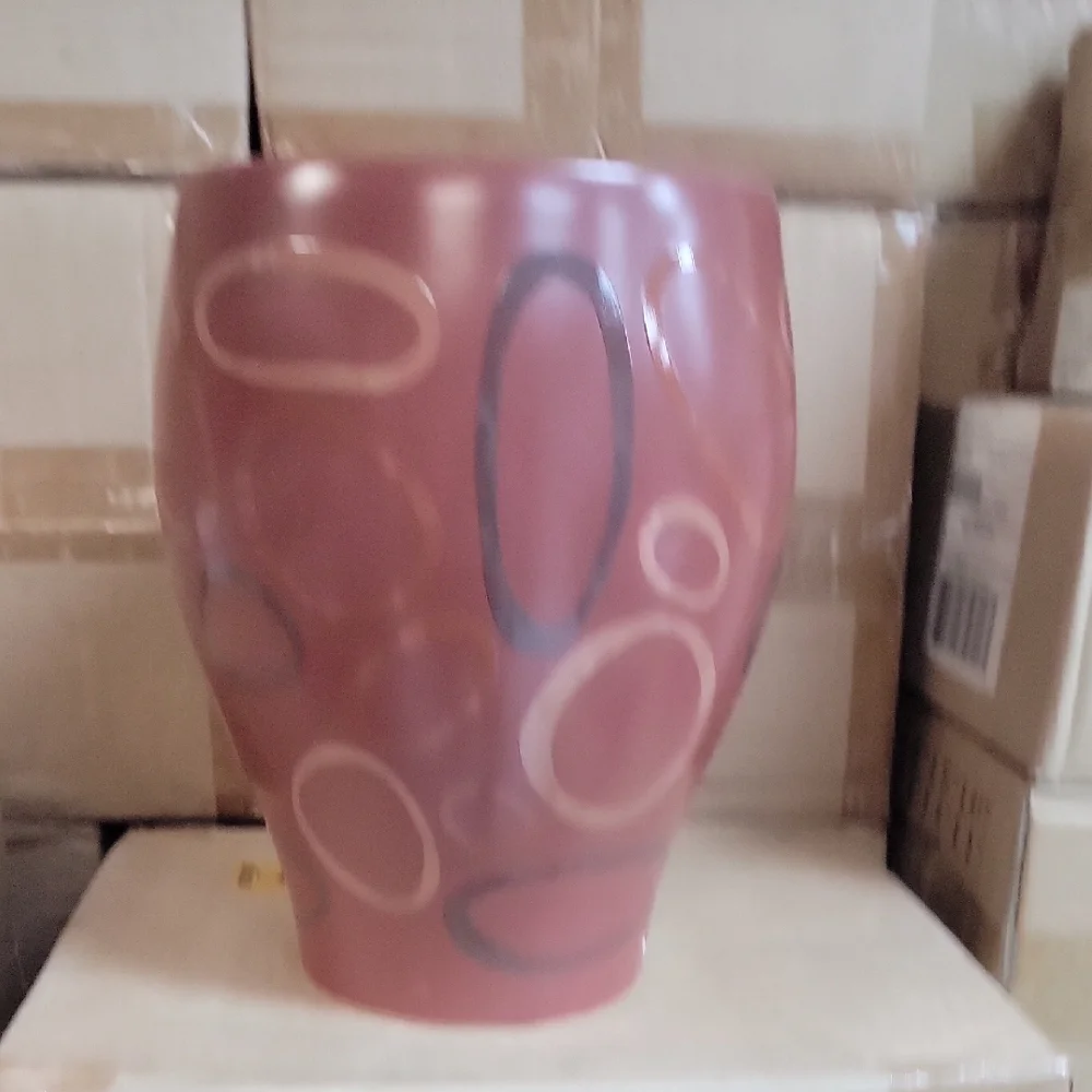 Artistic Pink Oval Pattern Vase - Picture 4 of 5